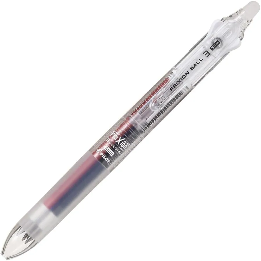 파이롯트 프릭션볼 3 슬림 0.38mm 지워지는 3색 볼펜 (투명)